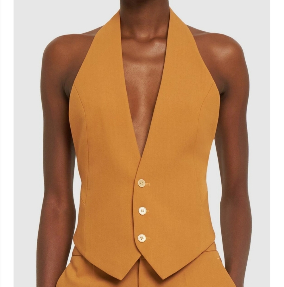 Petar Petrov Mustard Halter Vest